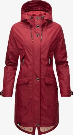 Navahoo Manteaux De Pluie Manteau Mi-saison Femme Rouge Sang